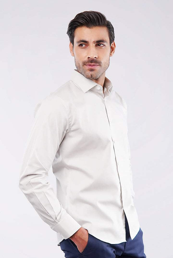 Plain Shirt - Ash White - Mendeez
