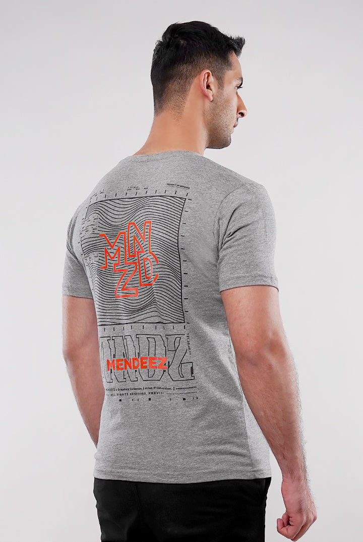 MNDZ Graphic Pocket T-Shirt - Heather Grey - Mendeez