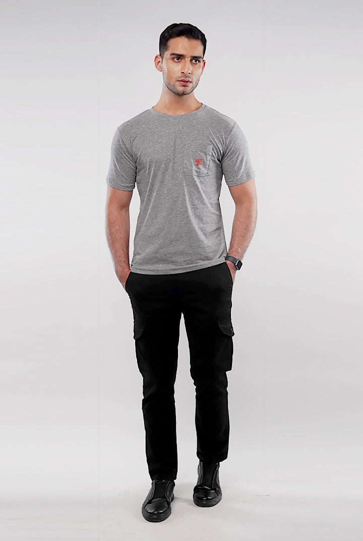 MNDZ Graphic Pocket T-Shirt - Heather Grey - Mendeez