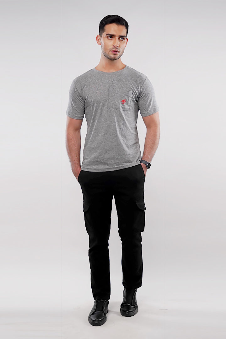 MNDZ Graphic Pocket T-Shirt - Heather Grey - Mendeez