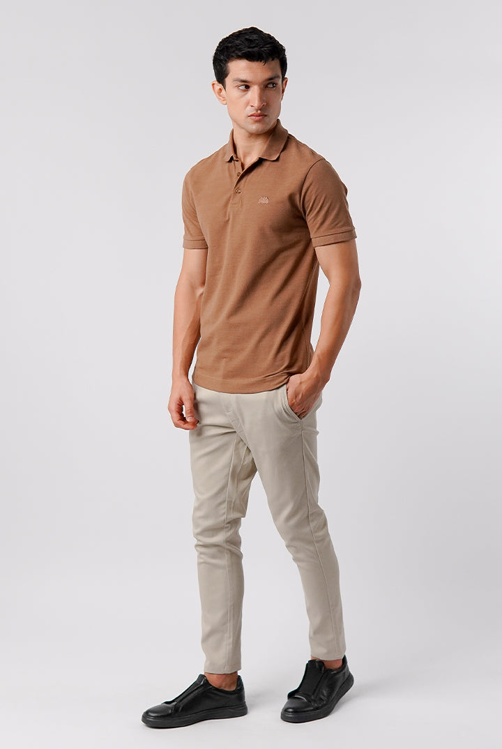 Regular Fit Polo Shirt - Brown - Mendeez
