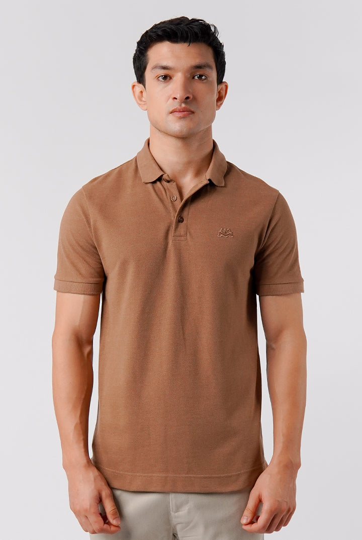Regular Fit Polo Shirt - Brown - Mendeez