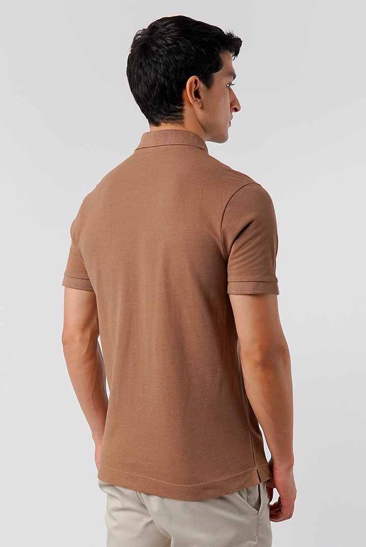 Regular Fit Polo Shirt - Brown - Mendeez