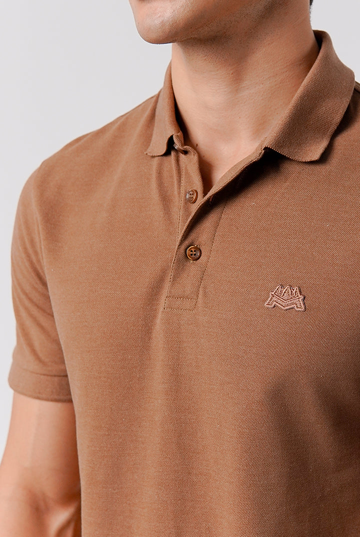 Regular Fit Polo Shirt - Brown - Mendeez