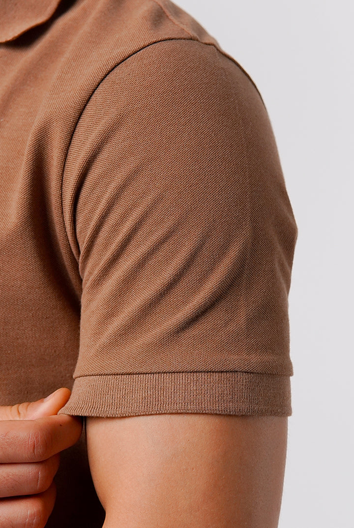 Regular Fit Polo Shirt - Brown - Mendeez