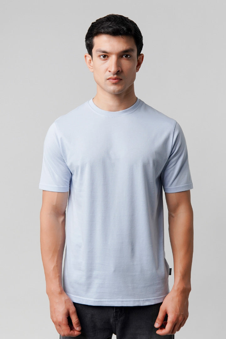 Regular Fit Crew Neck T-Shirt - Sky Blue - Mendeez