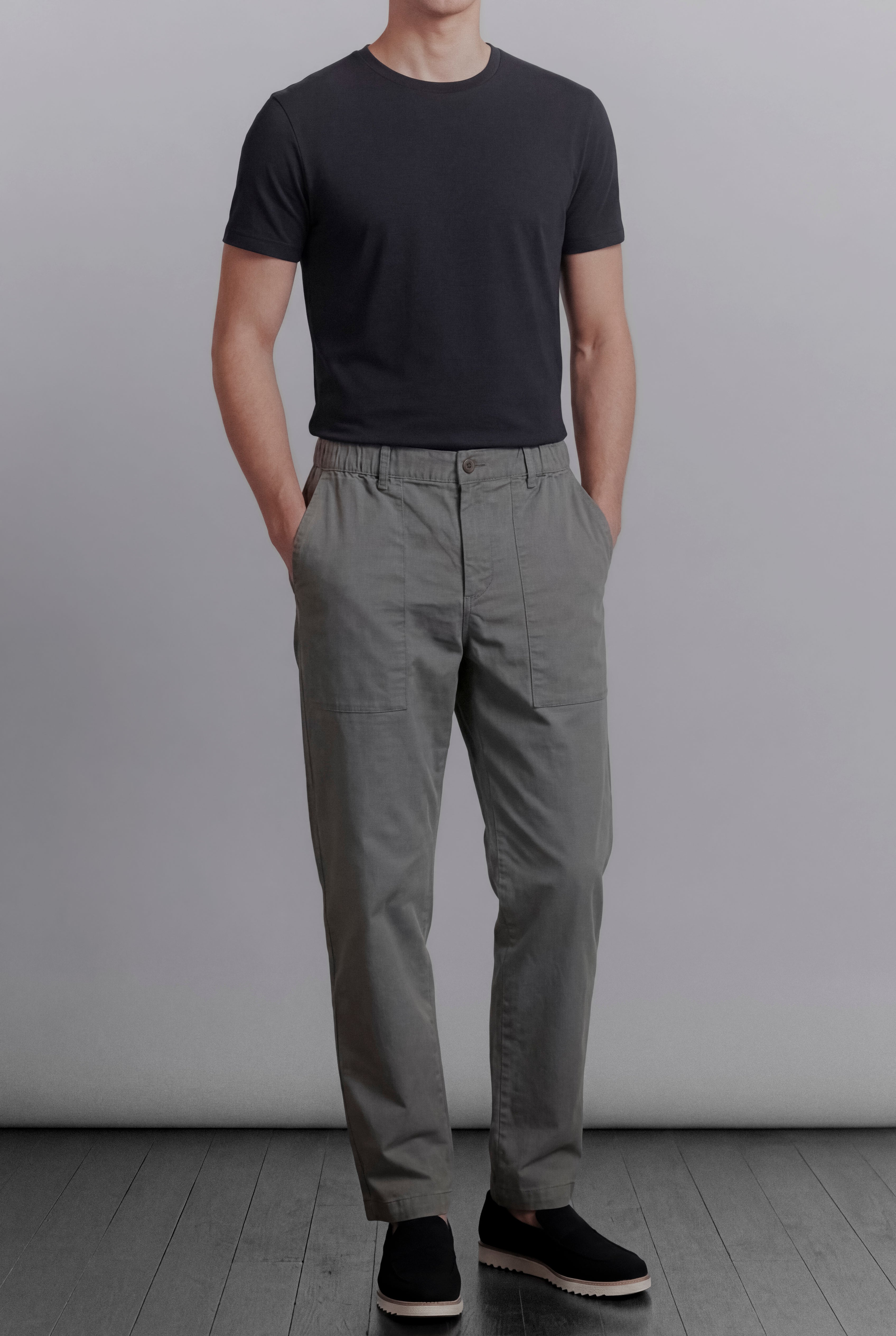 Classic Straight Pants - Grey - Mendeez