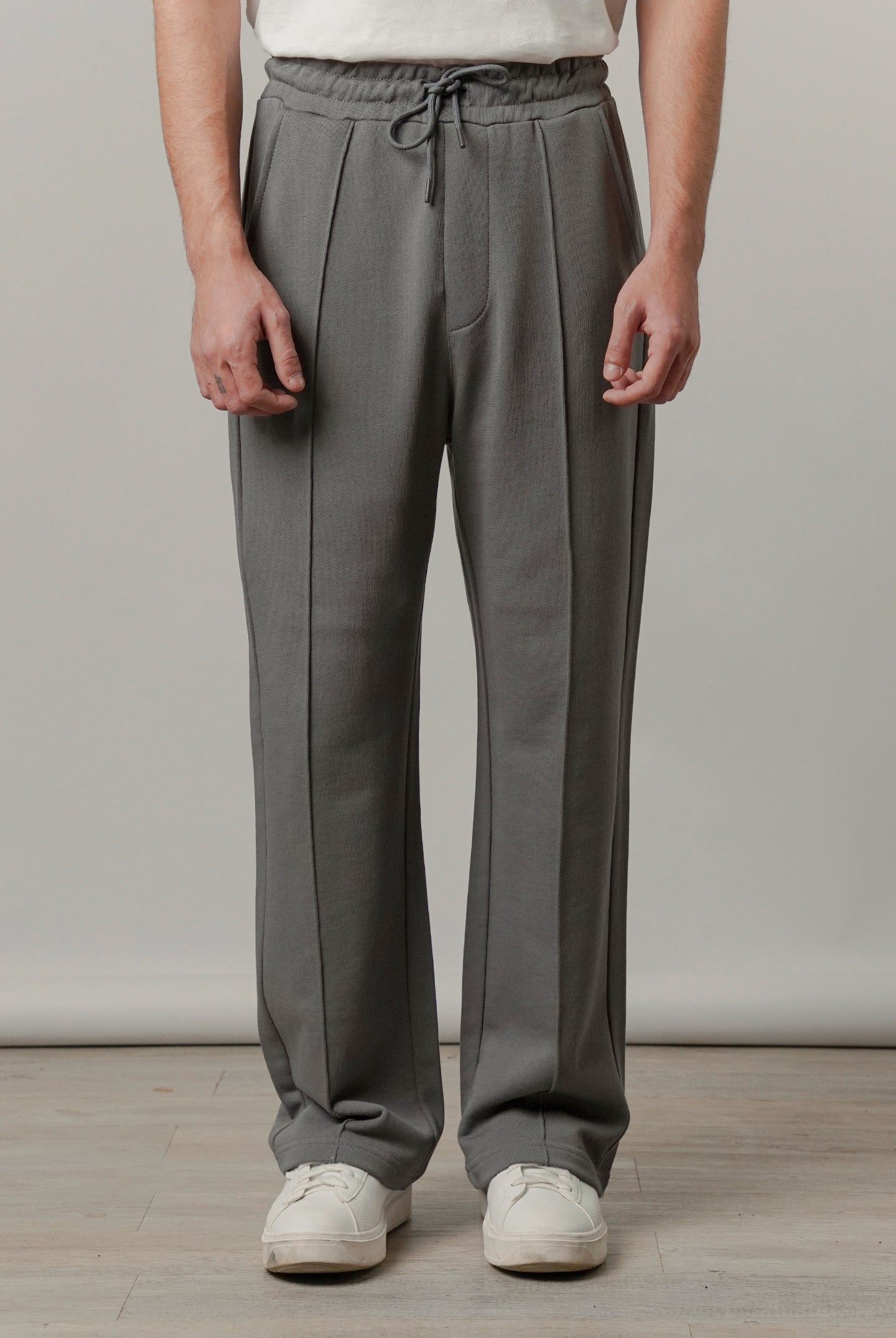 Pintex Jogger Pants - Grey - Mendeez