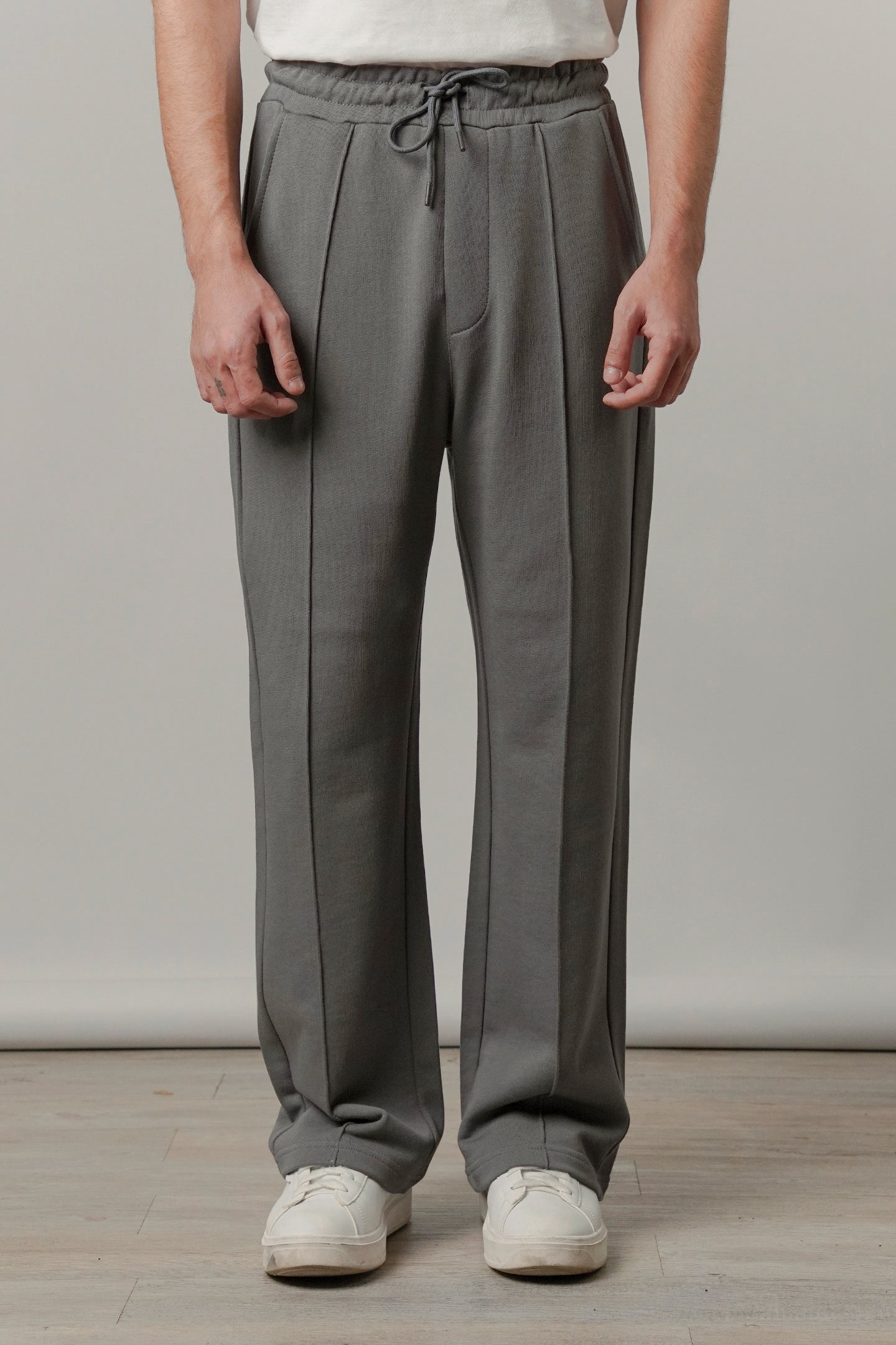 Pintex Jogger Pants - Grey - Mendeez