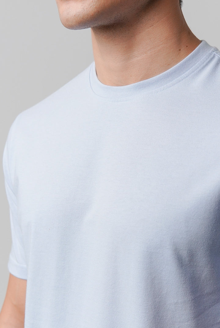Regular Fit Crew Neck T-Shirt - Sky Blue - Mendeez