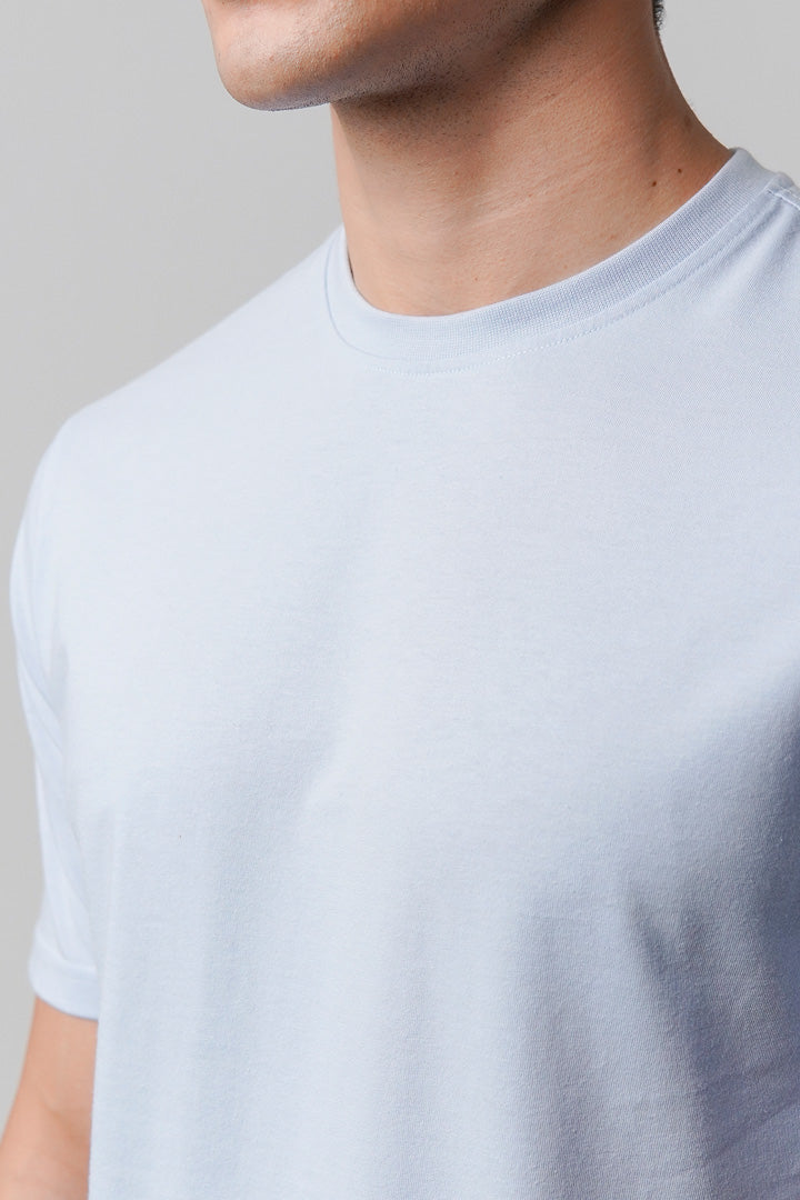Regular Fit Crew Neck T-Shirt - Sky Blue - Mendeez