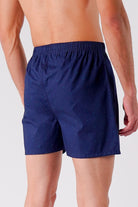 Printed Woven Boxer Shorts - Navy Blue - Mendeez