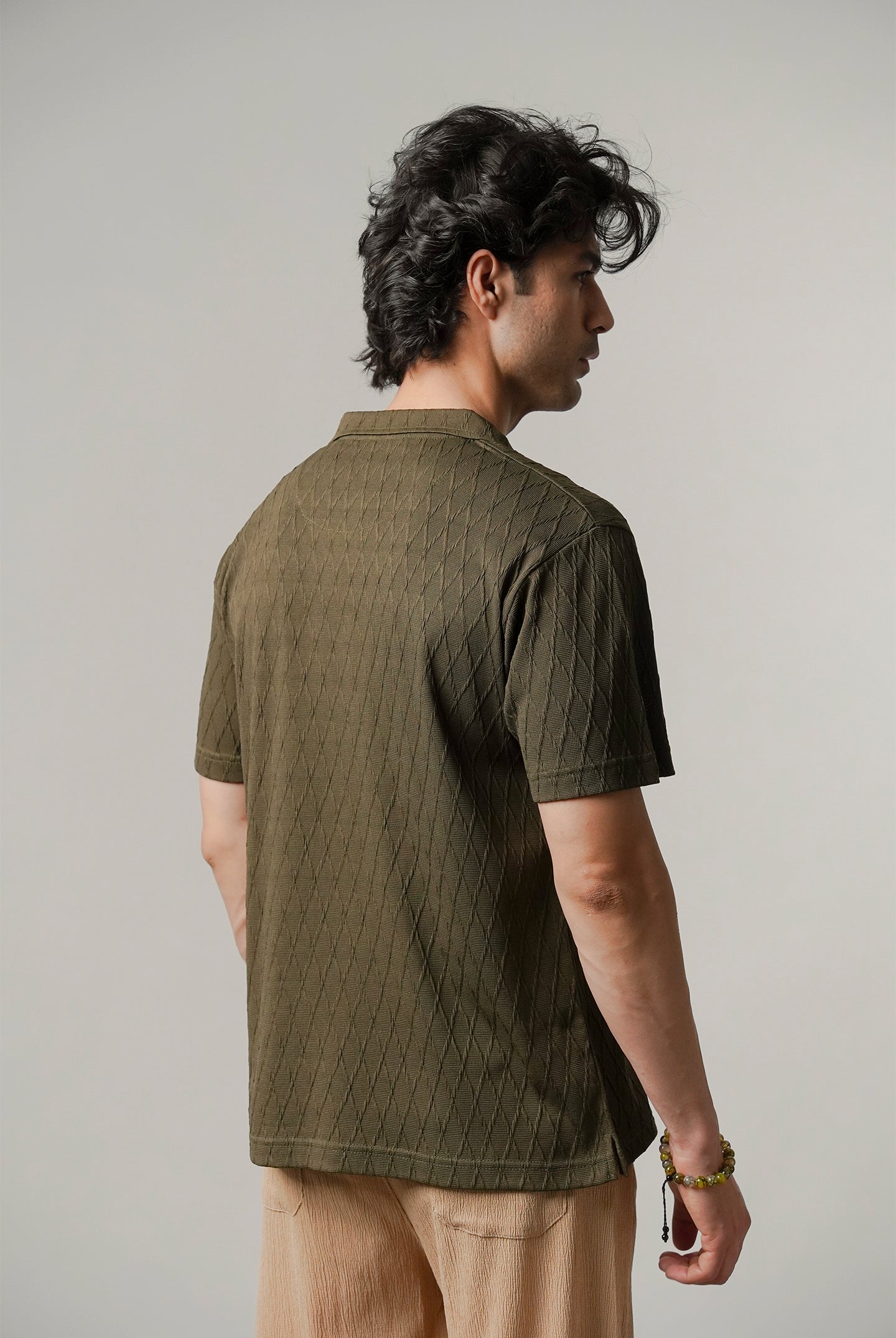 Cuban Collar Polo - Forest Green - Mendeez