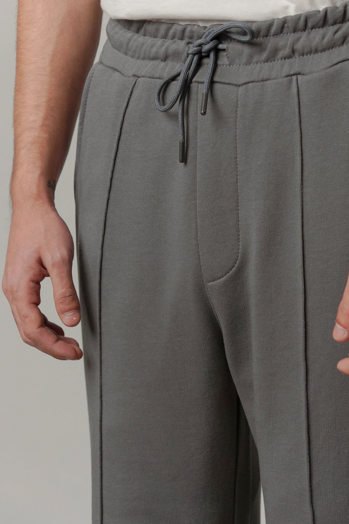 Pintex Jogger Pants - Grey - Mendeez
