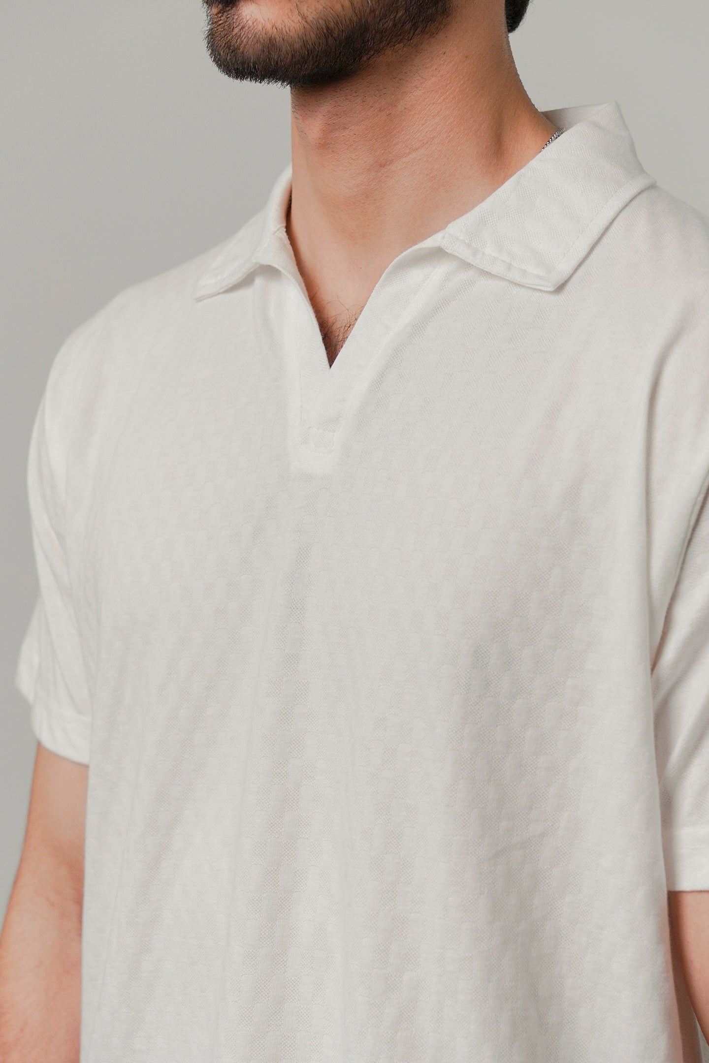 Johnny Collar Polo - White - Mendeez