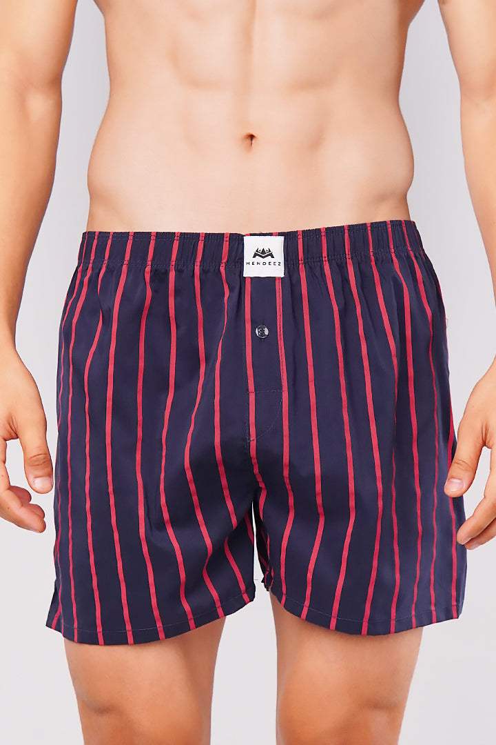 Red Stripes Woven Boxer Shorts - Mendeez PK