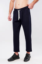 Tapered Thermal Jogger Pants - Navy Blue - Mendeez