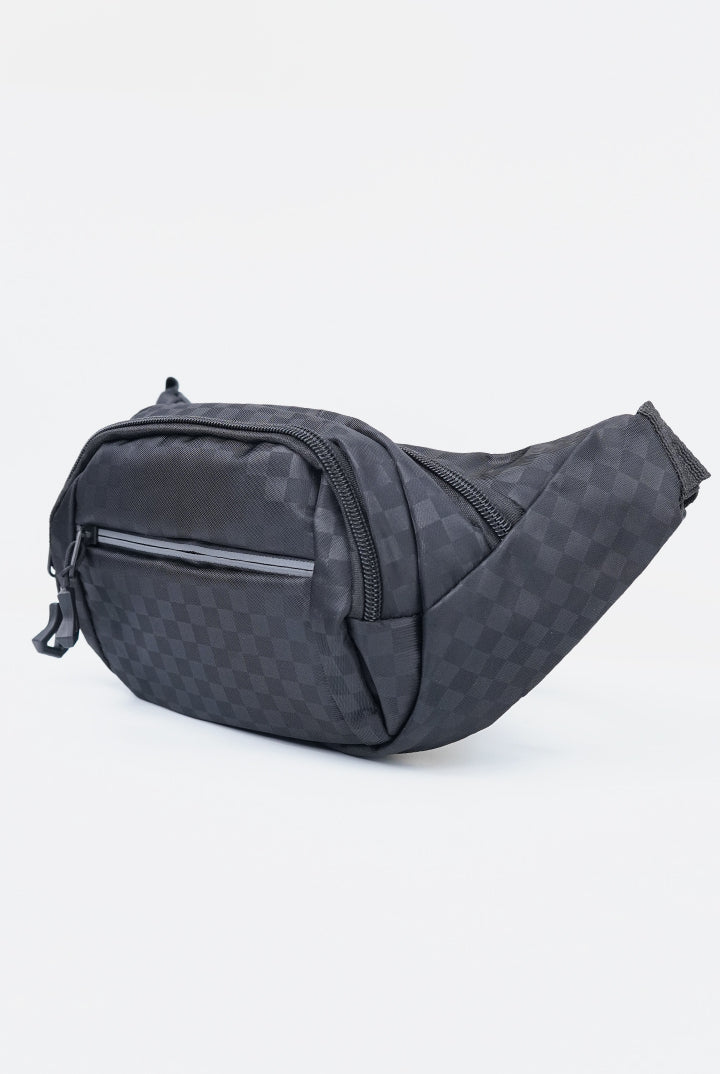 Checkerboard Waist Bag - Black-1-MENDEEZ