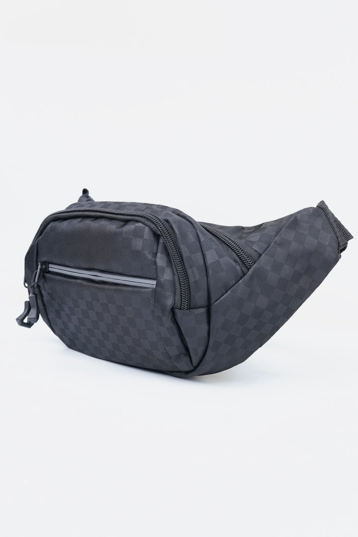 Checkerboard Waist Bag - Black-1-MENDEEZ
