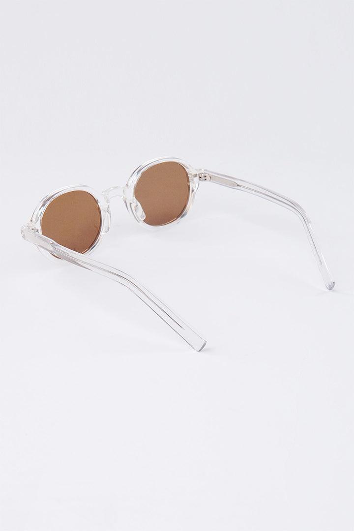 Transparent Round Sunglasses - Brown - Mendeez PK