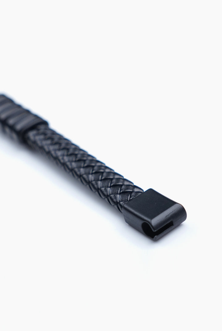 Textured Black Braided Bracelet-1-MENDEEZ