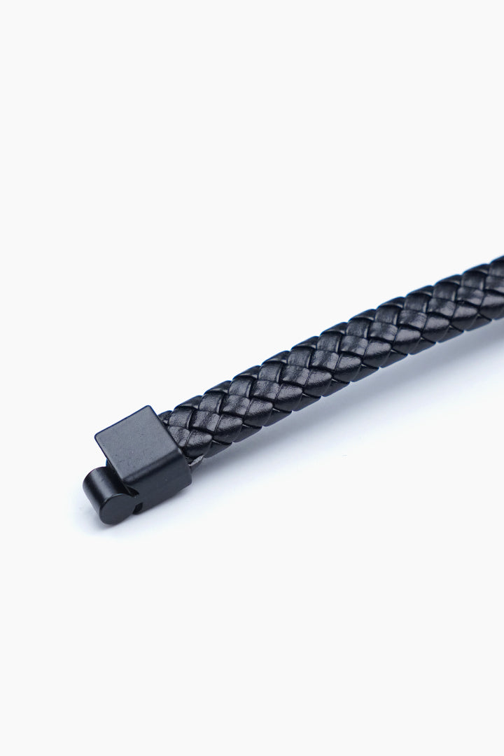 Textured Black Braided Bracelet-2-MENDEEZ
