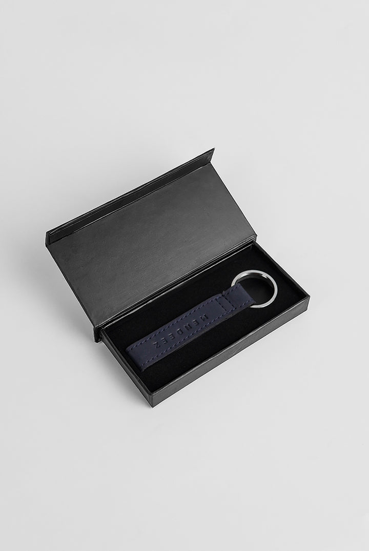 Leather Keychain - Dark Blue - Mendeez