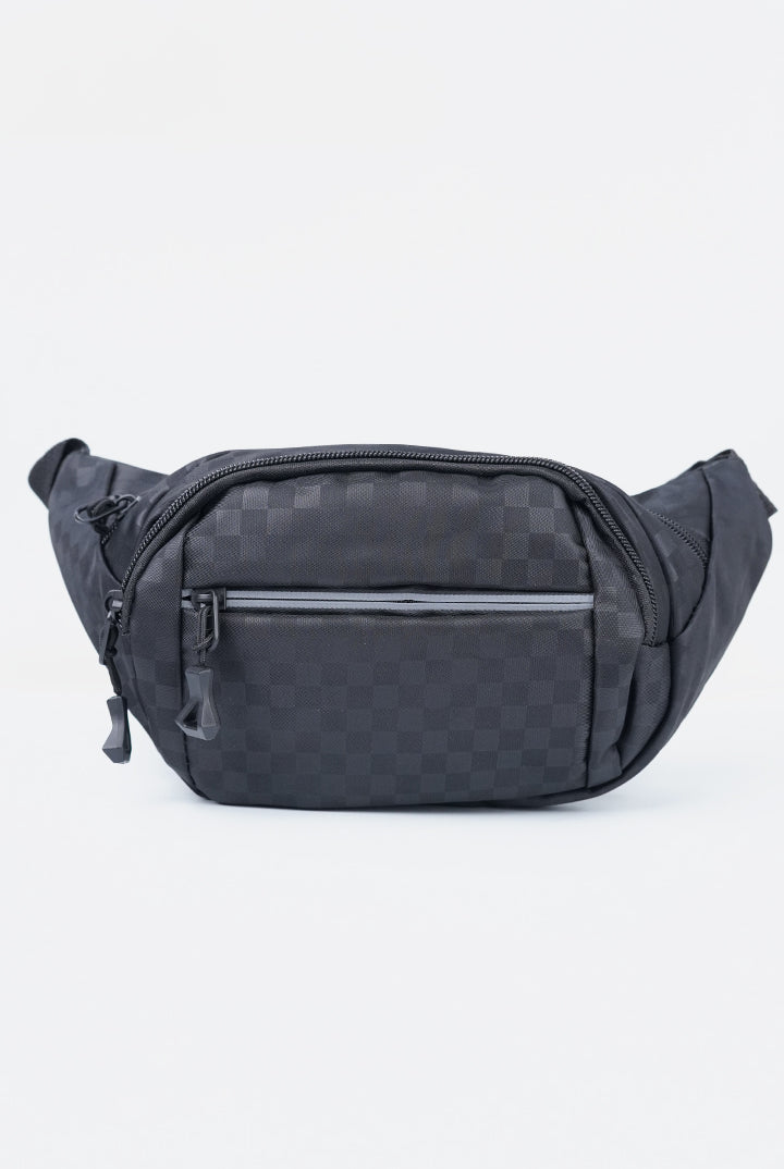 Checkerboard Waist Bag - Black-2-MENDEEZ