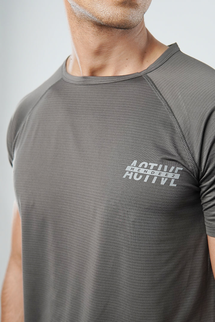 Striped T-Shirt - Grey - Mendeez