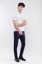 Knitted Polo Shirt - Pale Blue - Mendeez