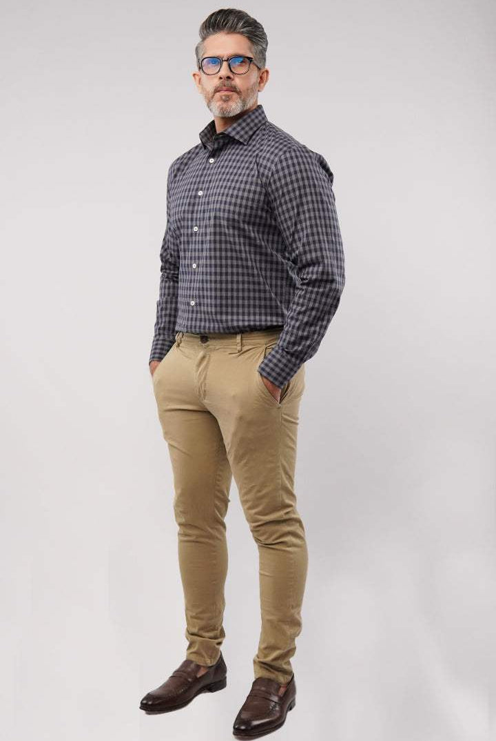 Check Shirt - Grey & Black - Mendeez