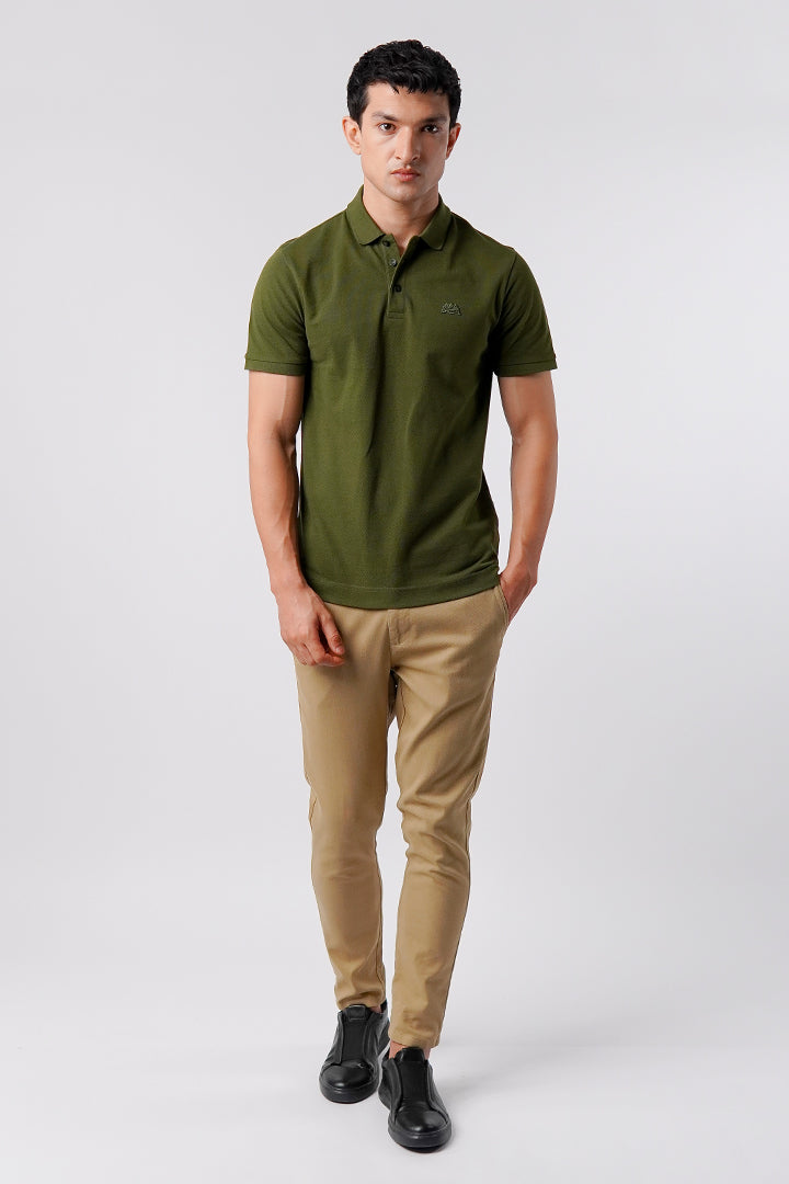 Regular Fit Polo Shirt - Olive Green - Mendeez