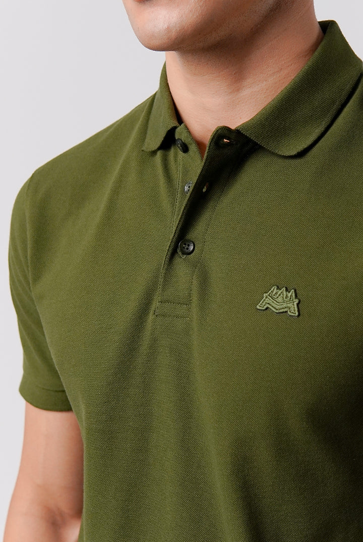 Regular Fit Polo Shirt - Olive Green - Mendeez