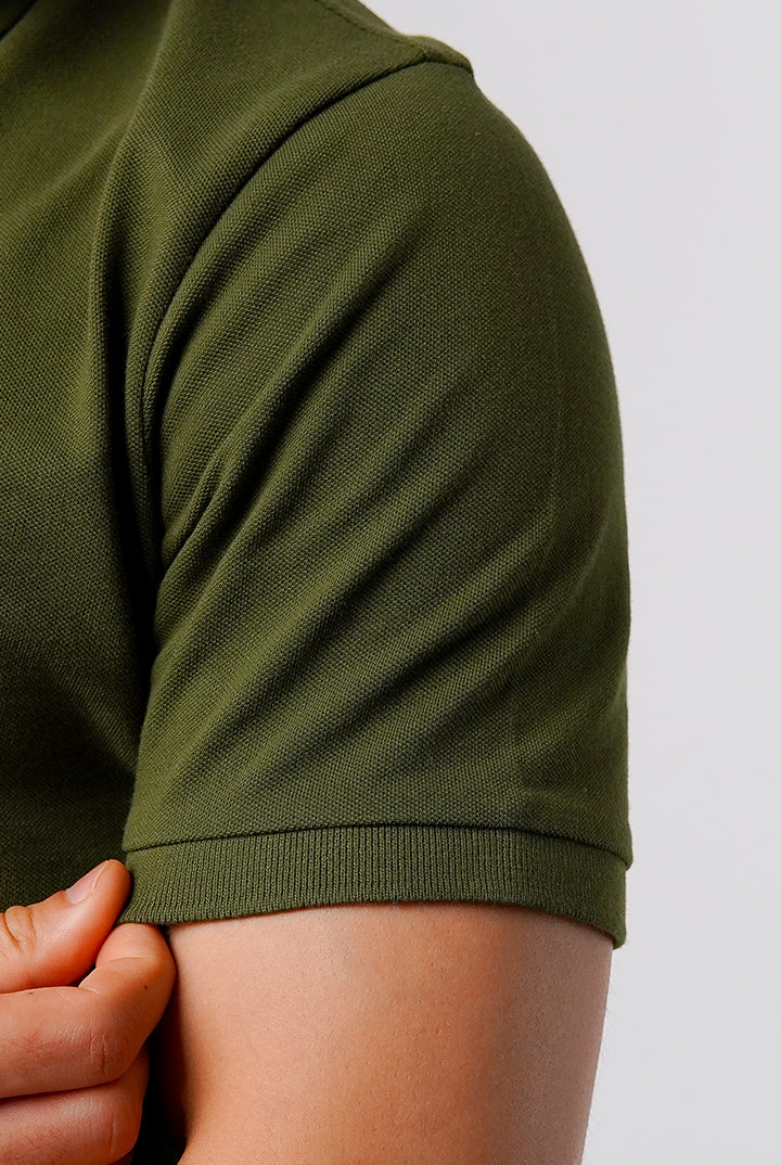 Regular Fit Polo Shirt - Olive Green - Mendeez