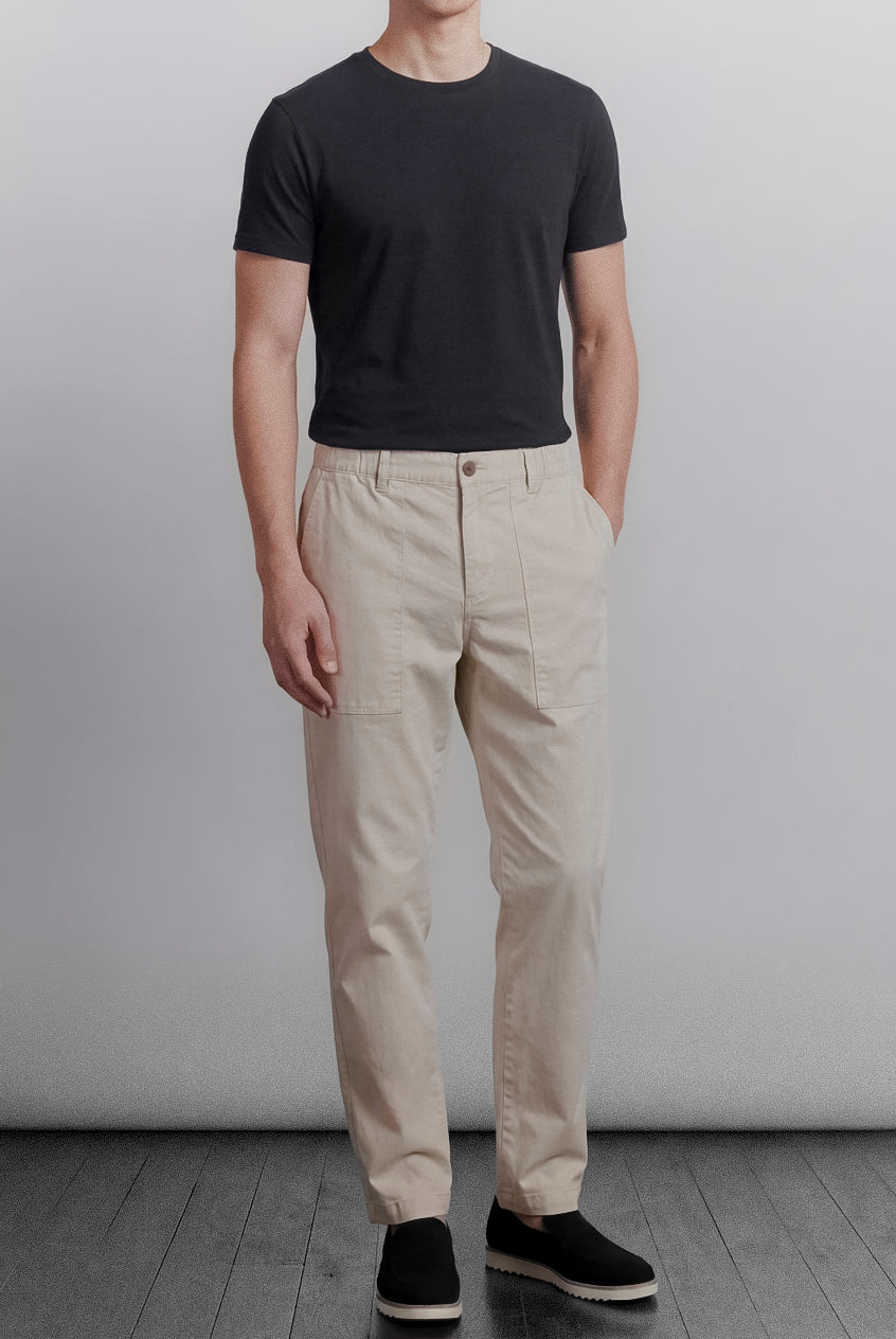 Classic Straight Pants - Sand - Mendeez