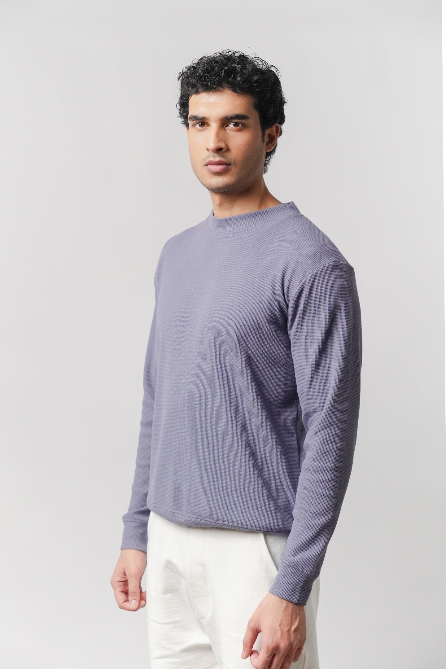 Mock Neck Sweatshirt - Lilac - Mendeez