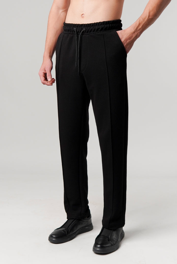 Pintex Jogger Pants - Black - Mendeez