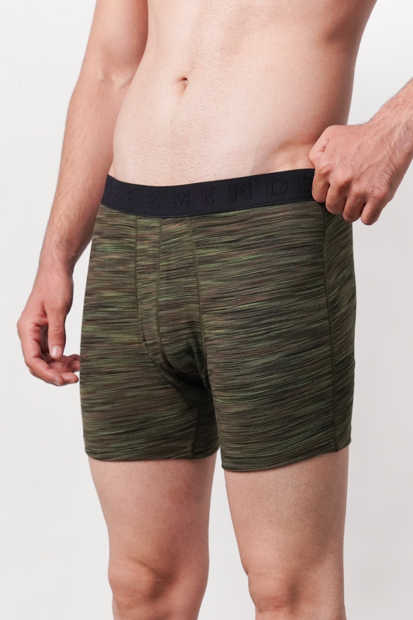 Printed All Day Boxers - Olive Green - Mendeez