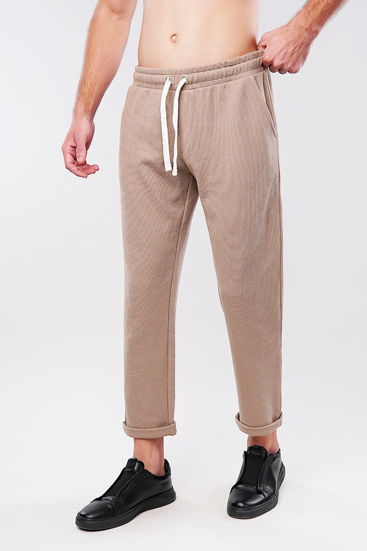 Tapered Thermal Jogger Pants - Sand - Mendeez