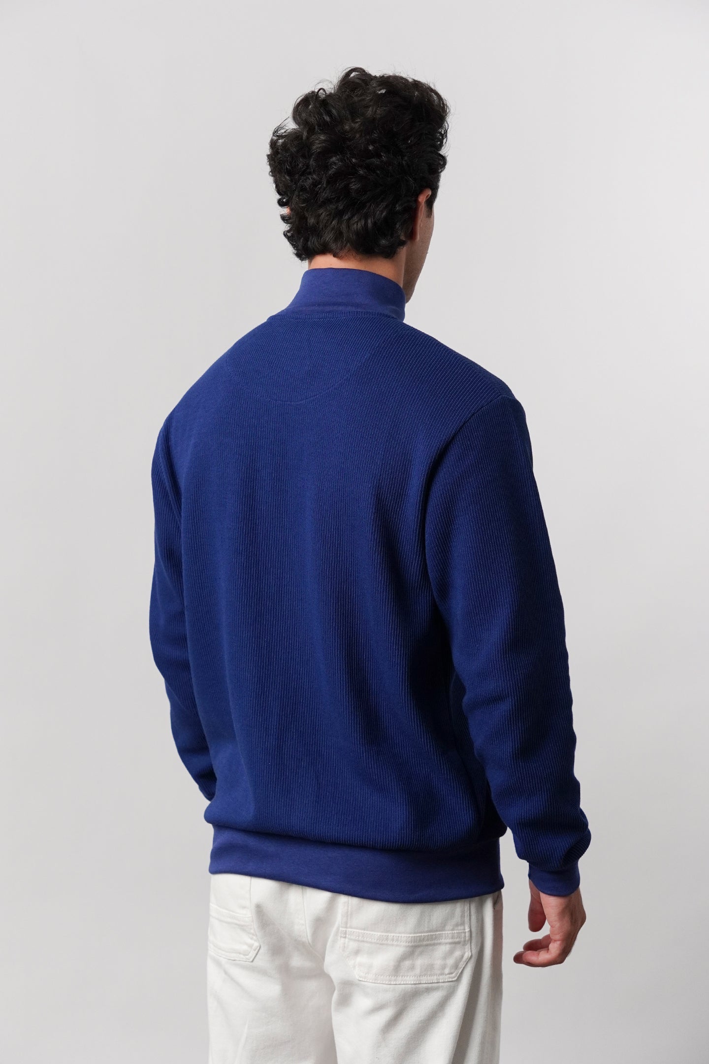 Stand-Up Collar Jacket - Royal Blue - Mendeez