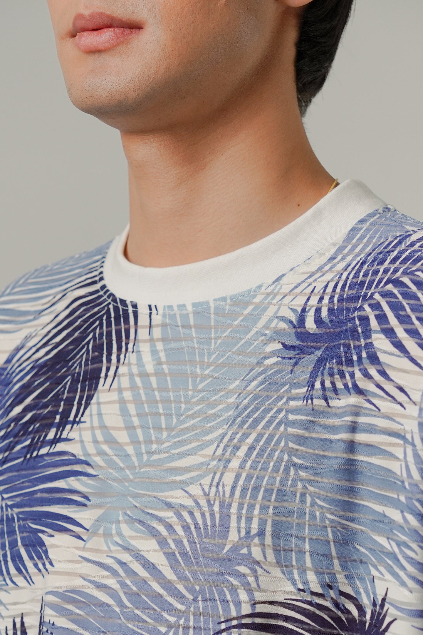 Oversized Printed Tee - Blue - Mendeez