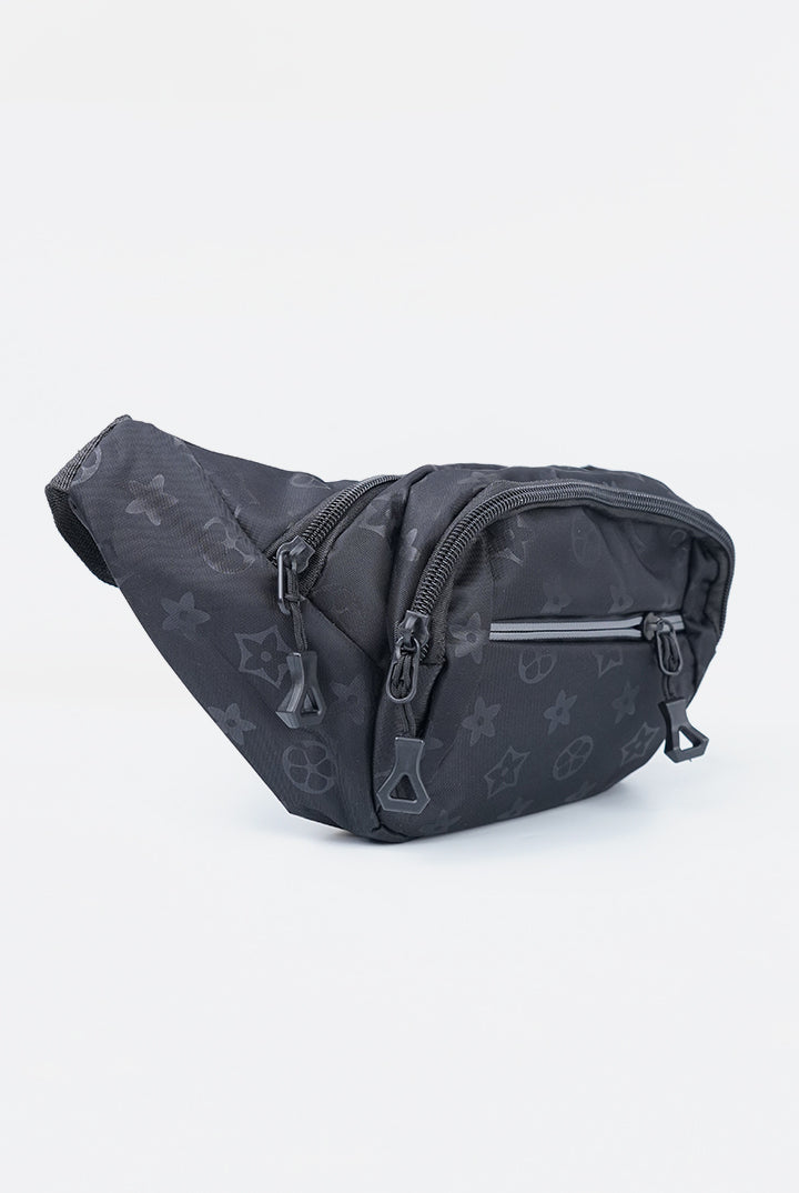 Motif Waist Bag - Black-1-MENDEEZ