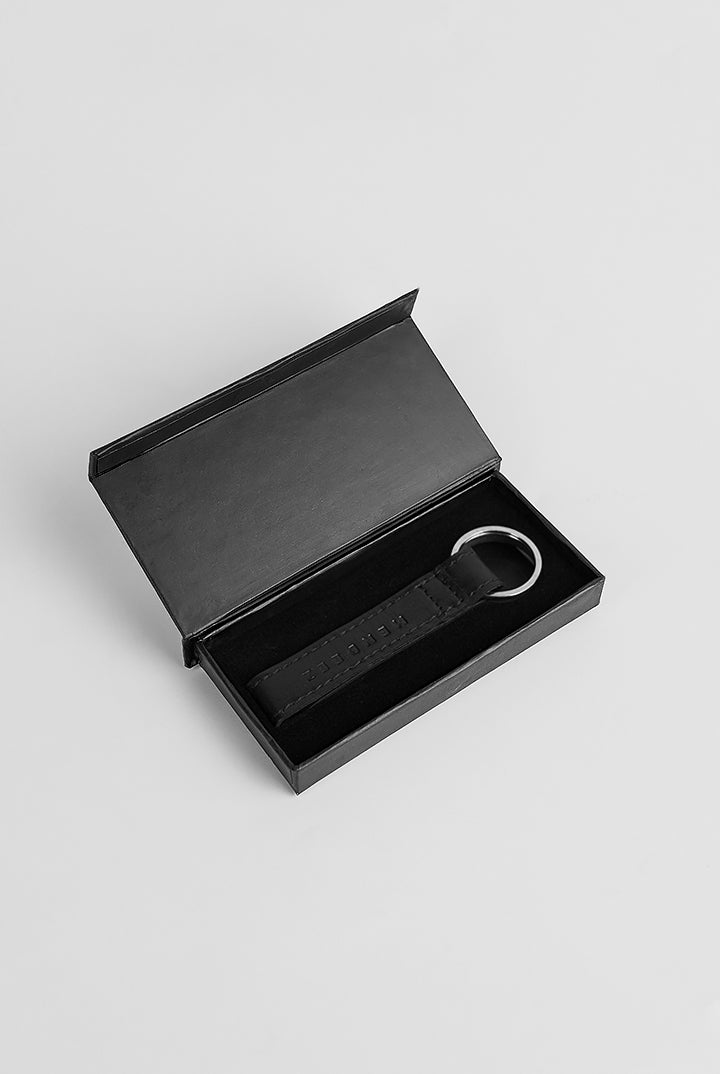 Leather Keychain - Black - Mendeez