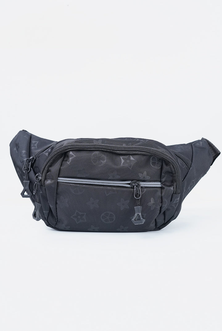 Motif Waist Bag - Black-3-MENDEEZ