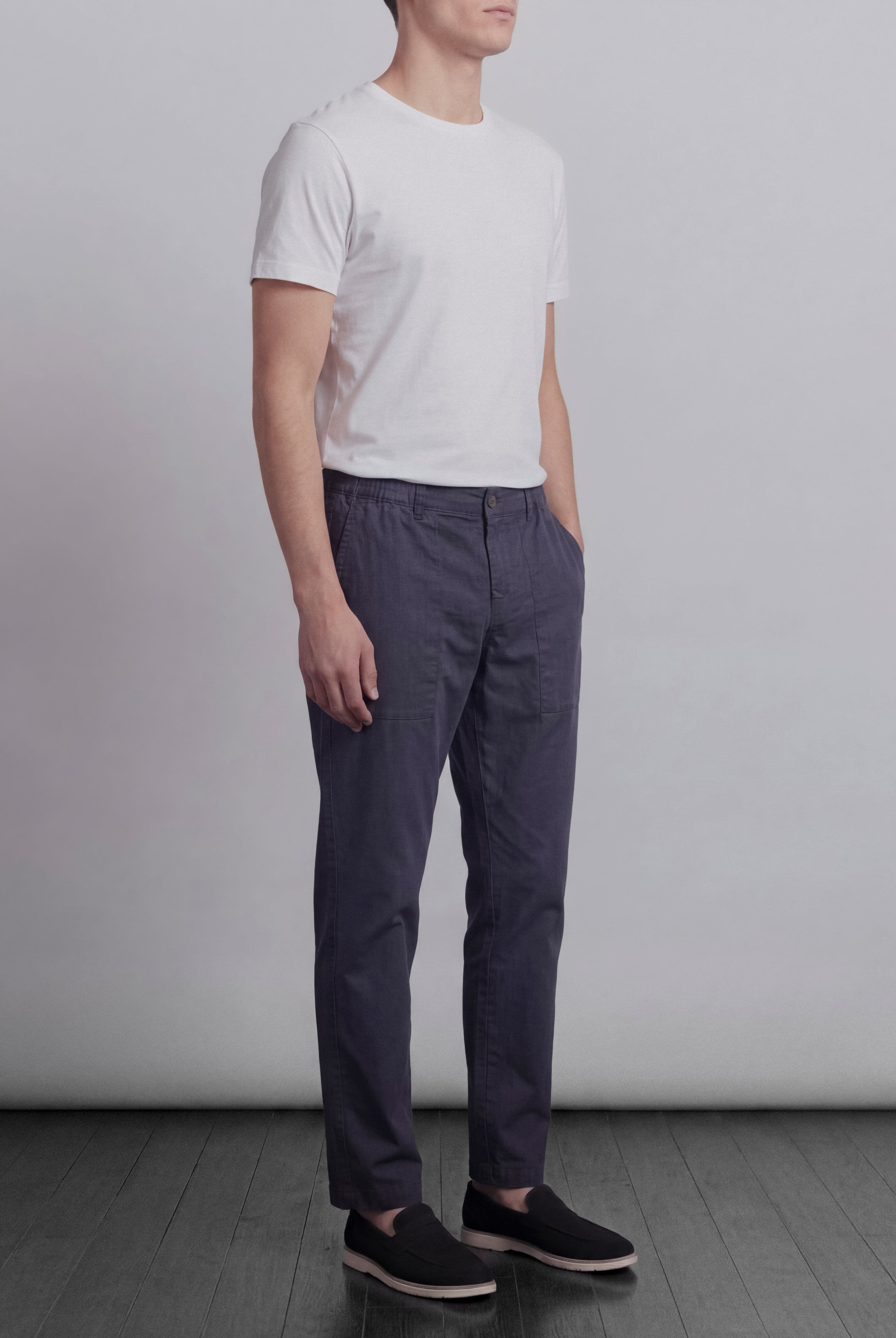 Classic Straight Pants - Navy Blue - Mendeez