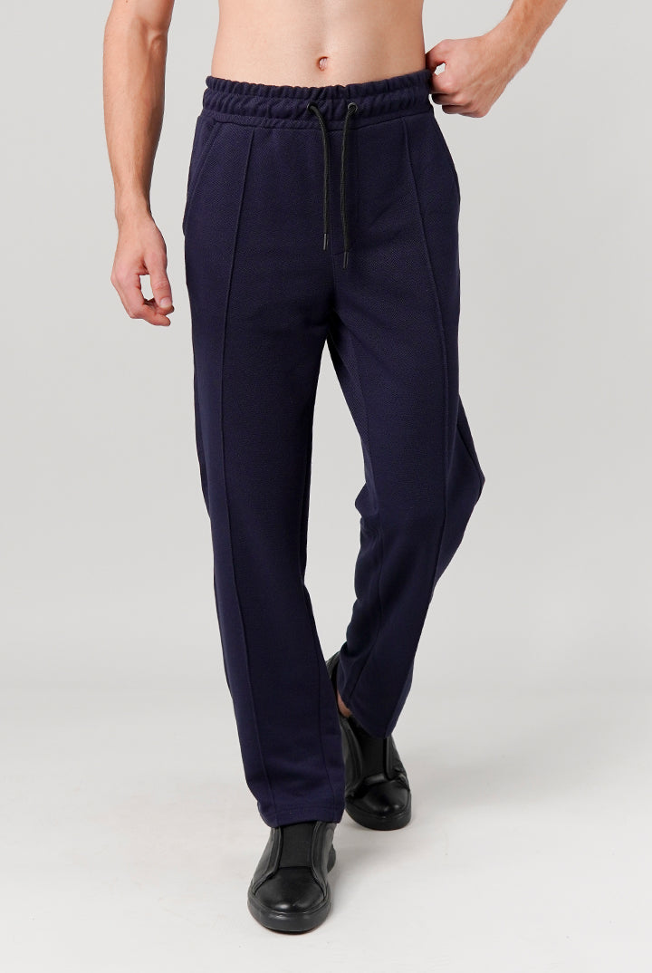 Pintex Jogger Pants - Navy Blue - Mendeez