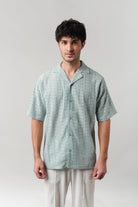 Knitted Cuban Shirt - Turquoise Blue - Mendeez