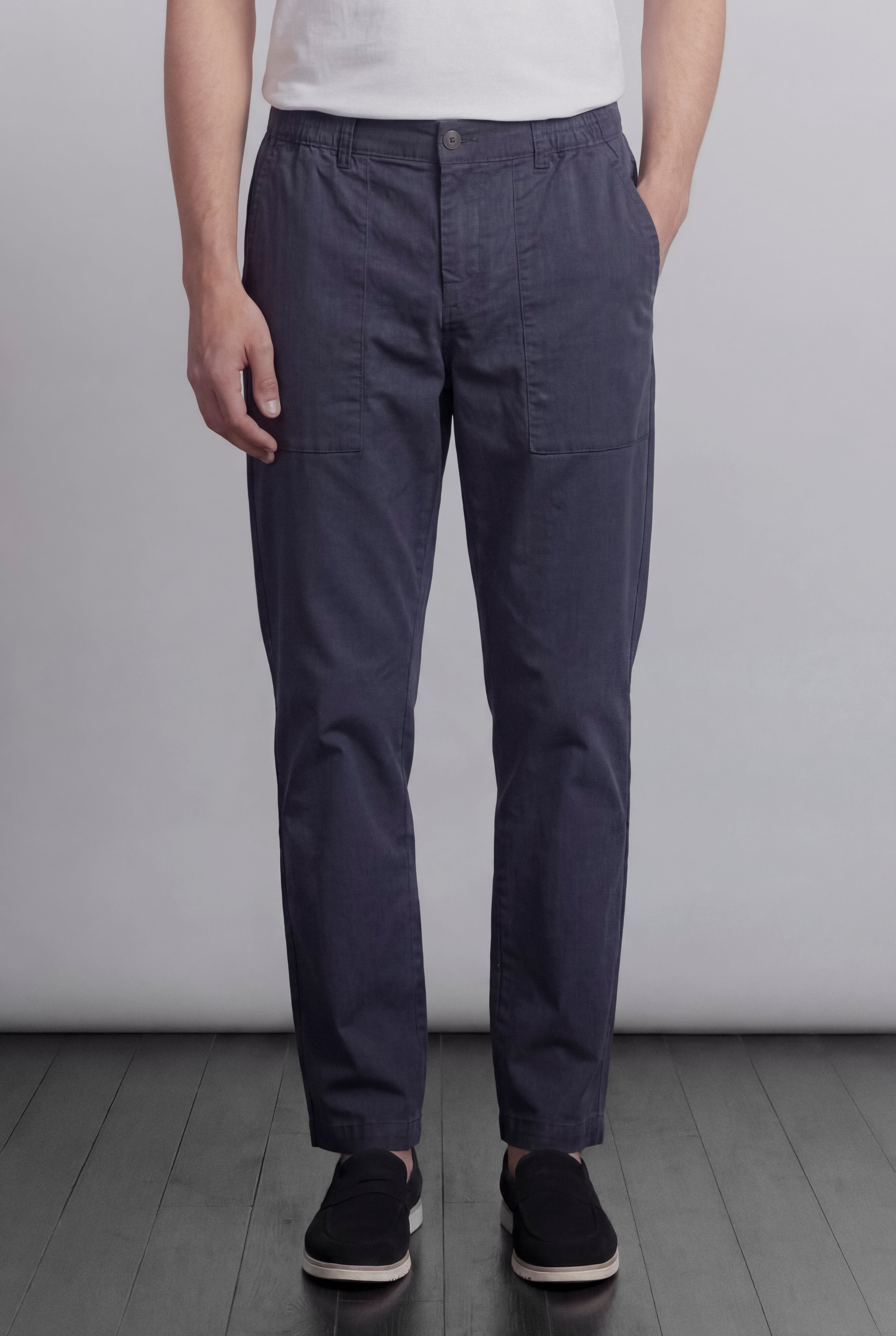 Classic Straight Pants - Navy Blue - Mendeez