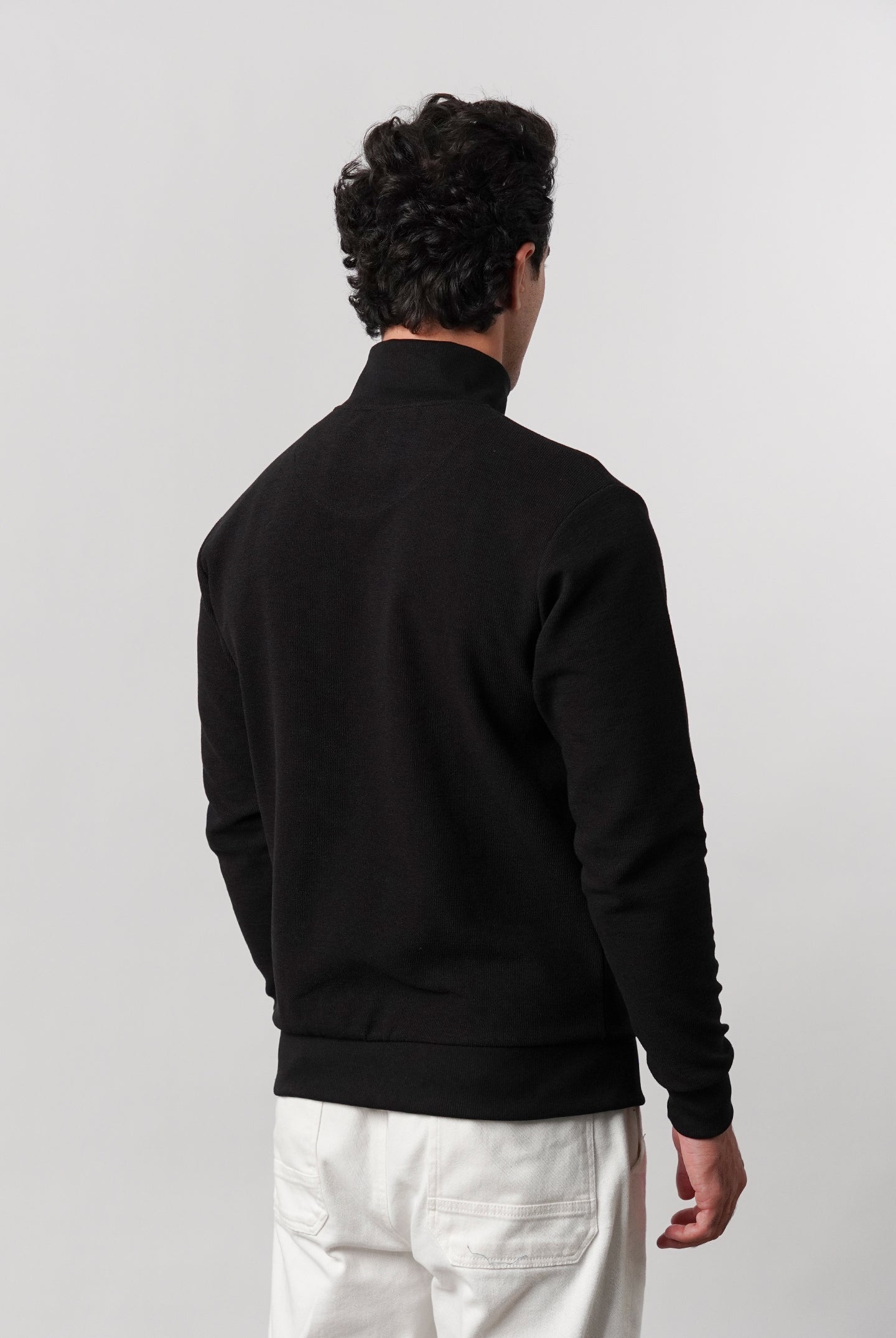 Stand-Up Collar Jacket - Black - Mendeez