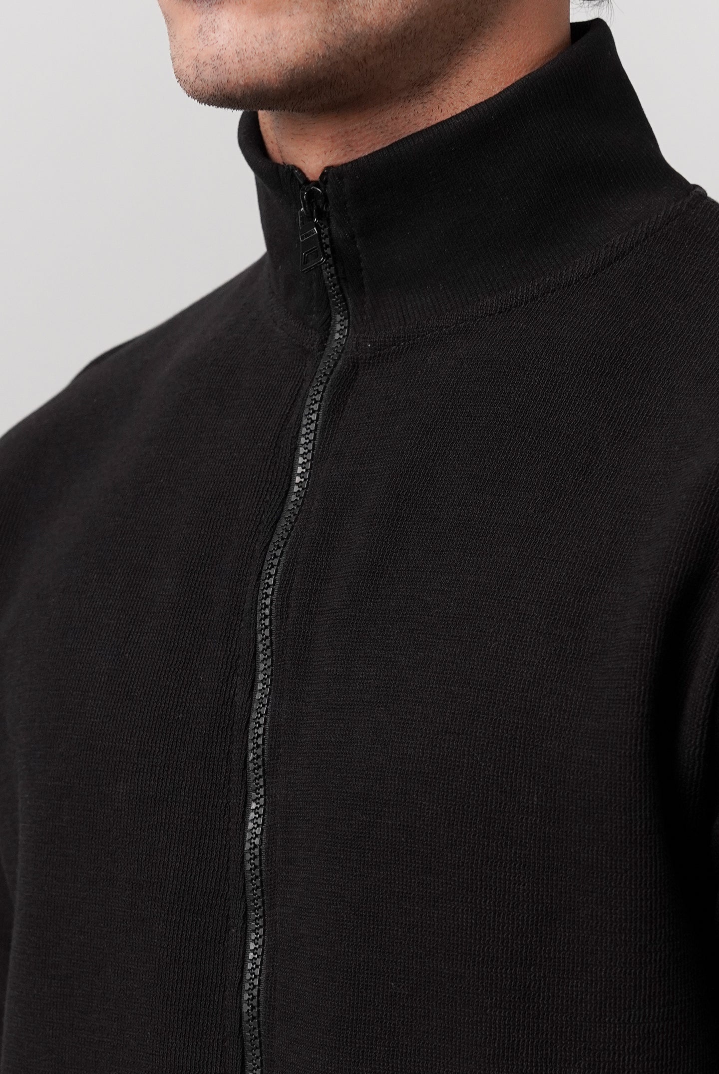 Stand-Up Collar Jacket - Black - Mendeez